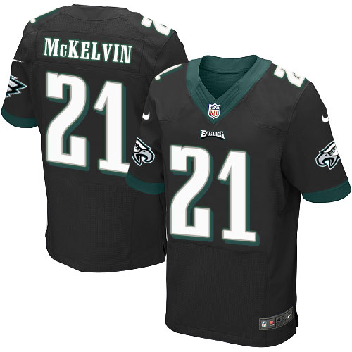 Men's Elite Leodis McKelvin Nike Jersey Black Alternate - #21 NFL Philadelphia Eagles